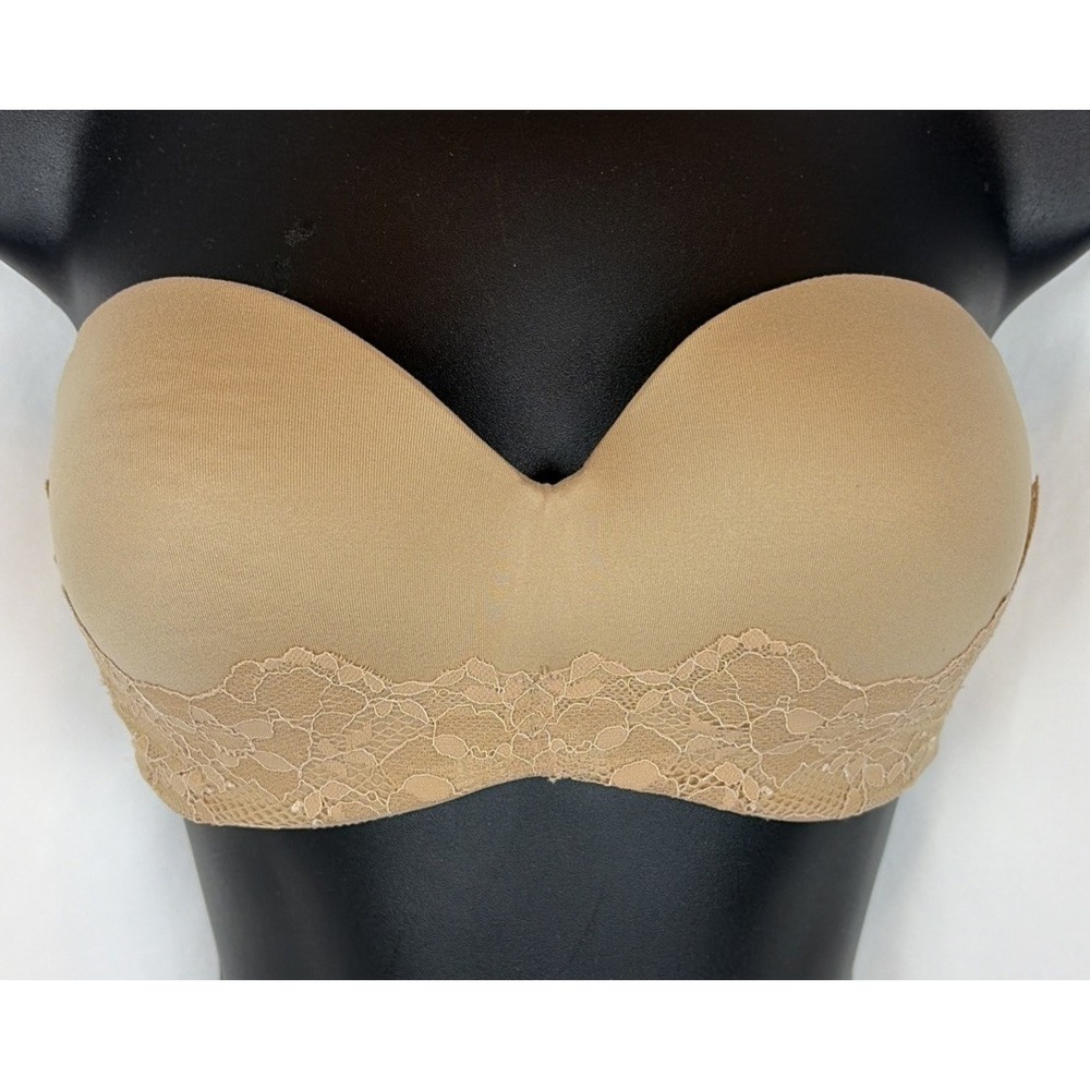 Victoria's Secret Beige Lace 32D Body By Victoria Strapless Bra T-Shirt Bra
